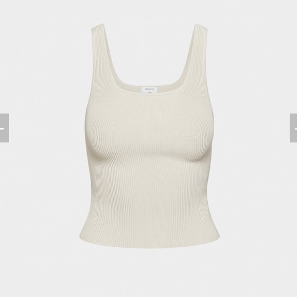 Babaton Aritzia Sculpt Knit Squareneck Tank - Matte Pearl - Picture 1 of 7